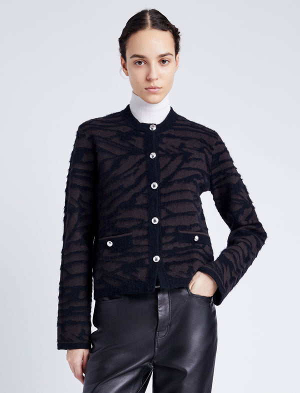 proenza schouler Proenza Schouler White Label Josephine Jacket in Brushed Knit - Hickory/Black
