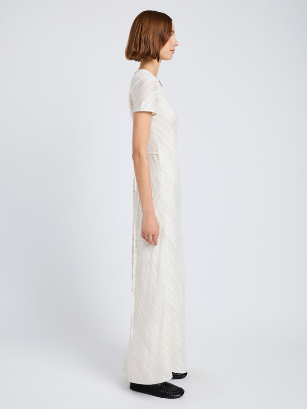 Proenza Schouler Proenza Schouler White Label Joss Dress In Woven Stripe Flou - Chalk/Black