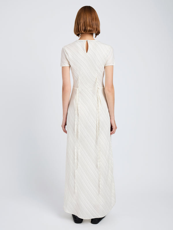 Proenza Schouler Proenza Schouler White Label Joss Dress In Woven Stripe Flou - Chalk/Black