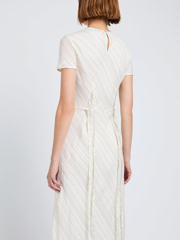 Proenza Schouler Proenza Schouler White Label Joss Dress In Woven Stripe Flou - Chalk/Black