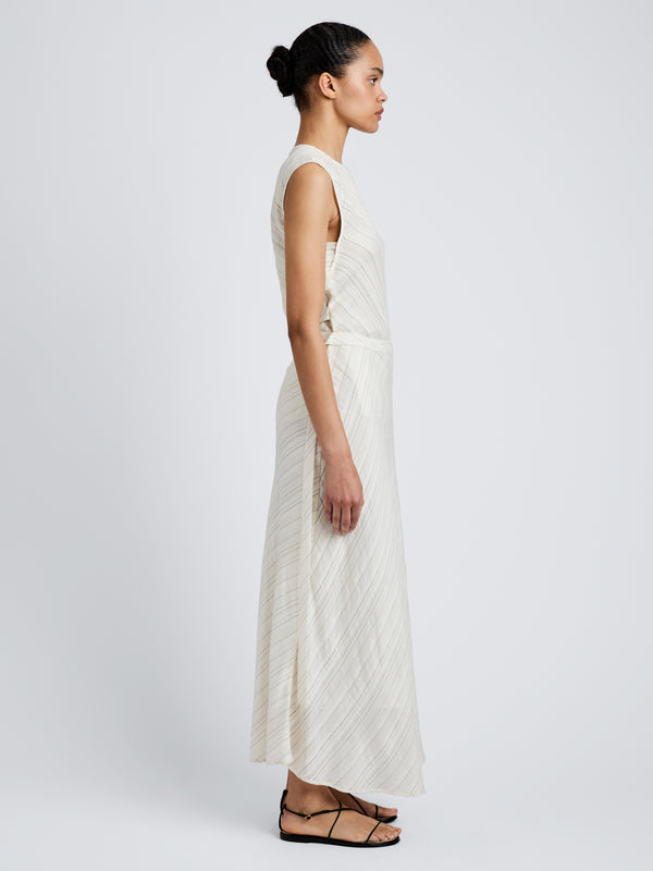Proenza Schouler Proenza Schouler White Label Kaia Skirt In Woven Stripe Flou - Chalk/Black