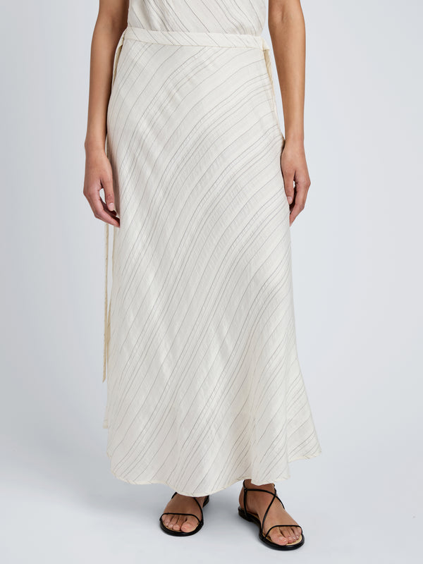 Proenza Schouler Proenza Schouler White Label Kaia Skirt In Woven Stripe Flou - Chalk/Black