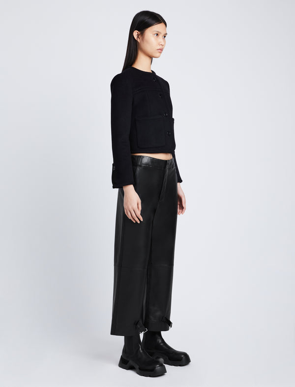 Proenza Schouler Proenza Schouler White Label Kay Pant In Lightweight Leather - Black