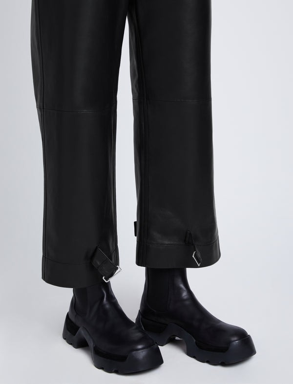 Proenza Schouler Proenza Schouler White Label Kay Pant In Lightweight Leather - Black