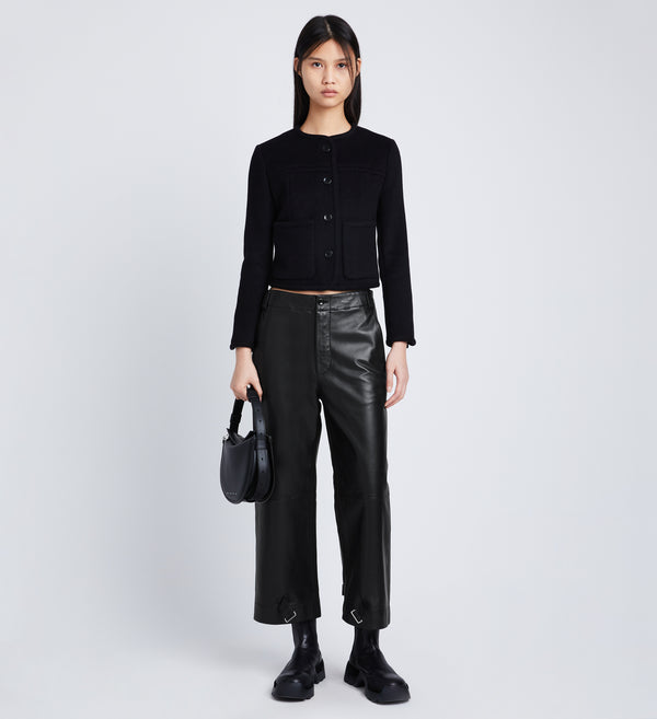 proenza schouler Proenza Schouler White Label Kay Pant in Lightweight Leather - Black