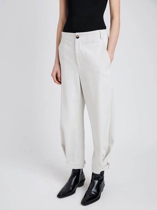 Proenza Schouler Proenza Schouler White Label Kay Pant In Wool Garbardine - Bone Melange