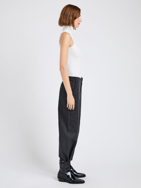 Proenza Schouler Proenza Schouler White Label Kay Pant In Wool Garbardine - Coal Melange