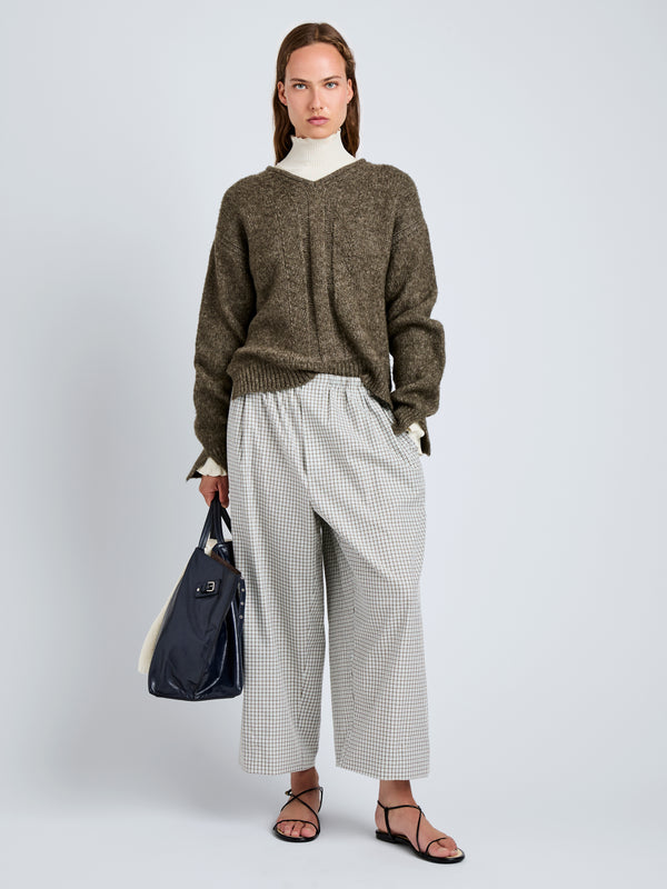 proenza schouler Proenza Schouler White Label Kayla Pant in Check Shirting - Grey Multi