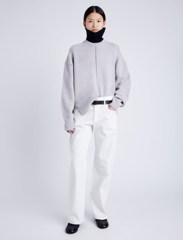 Proenza Schouler Proenza Schouler White Label Kellen Knit Sweater In Wool Blend - Light Grey