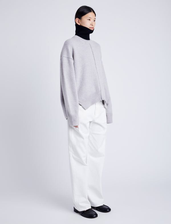 Proenza Schouler Proenza Schouler White Label Kellen Knit Sweater In Wool Blend - Light Grey