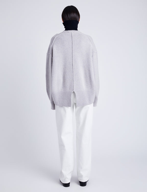 Proenza Schouler Proenza Schouler White Label Kellen Knit Sweater In Wool Blend - Light Grey