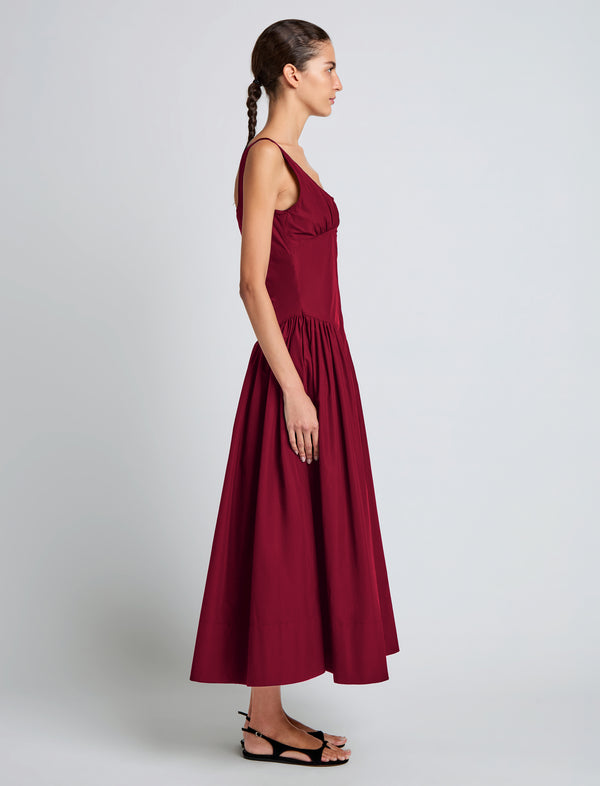Proenza Schouler Proenza Schouler White Label Kendall Dress In Tech Cotton - Claret