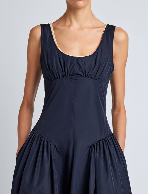 Proenza Schouler Proenza Schouler White Label Kendall Dress In Tech Cotton - Navy
