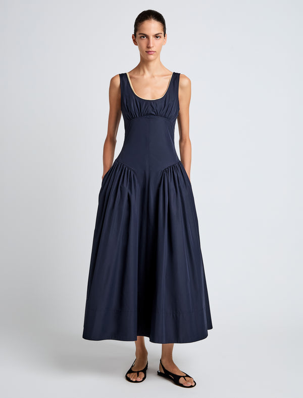 proenza schouler Proenza Schouler White Label Kendall Dress in Tech Cotton - Navy