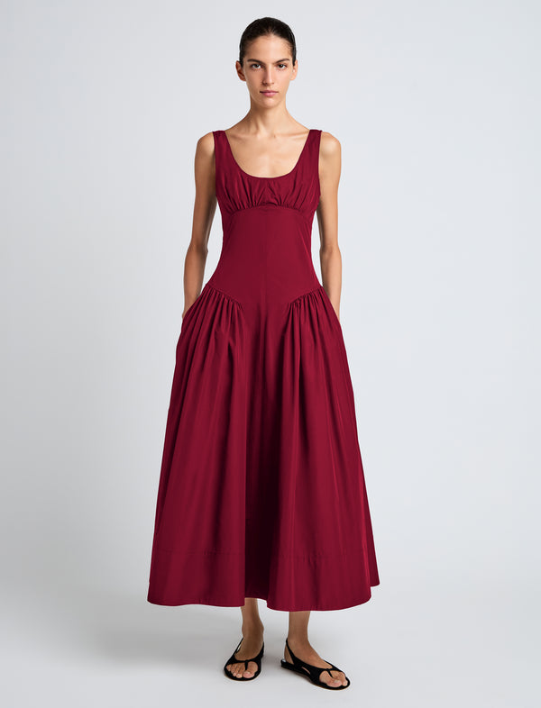 proenza schouler Proenza Schouler White Label Kendall Dress in Tech Cotton - Claret