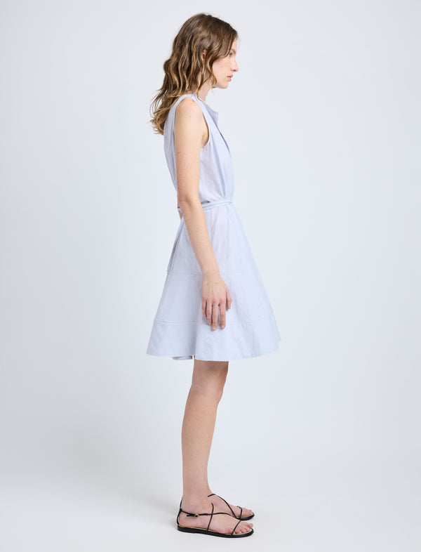 Proenza Schouler Proenza Schouler White Label Kenzie Dress In Linen Shirting - Light Oxford Melange