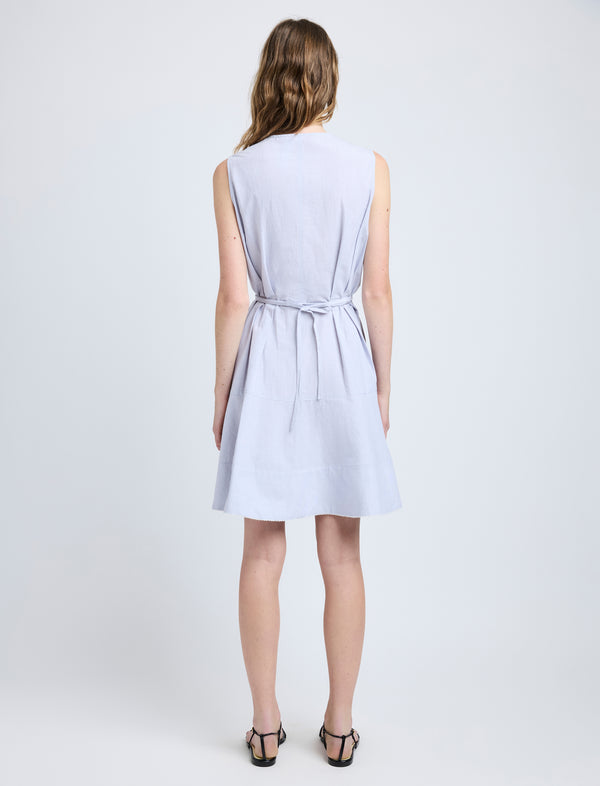 Proenza Schouler Proenza Schouler White Label Kenzie Dress In Linen Shirting - Light Oxford Melange