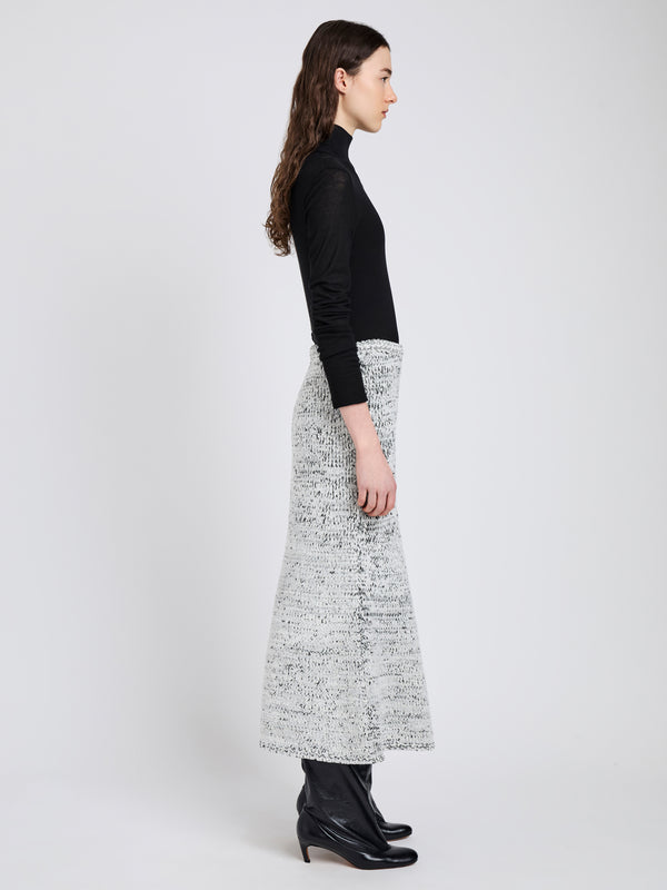 Proenza Schouler Proenza Schouler White Label Kerry Skirt In Marled Cotton - Bone/Black Melange