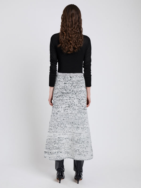 Proenza Schouler Proenza Schouler White Label Kerry Skirt In Marled Cotton - Bone/Black Melange
