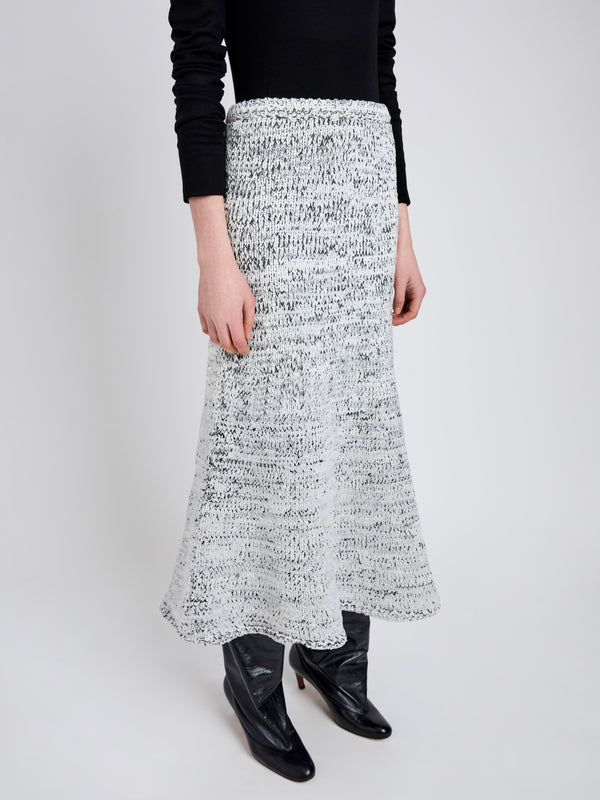 Proenza Schouler Proenza Schouler White Label Kerry Skirt In Marled Cotton - Bone/Black Melange