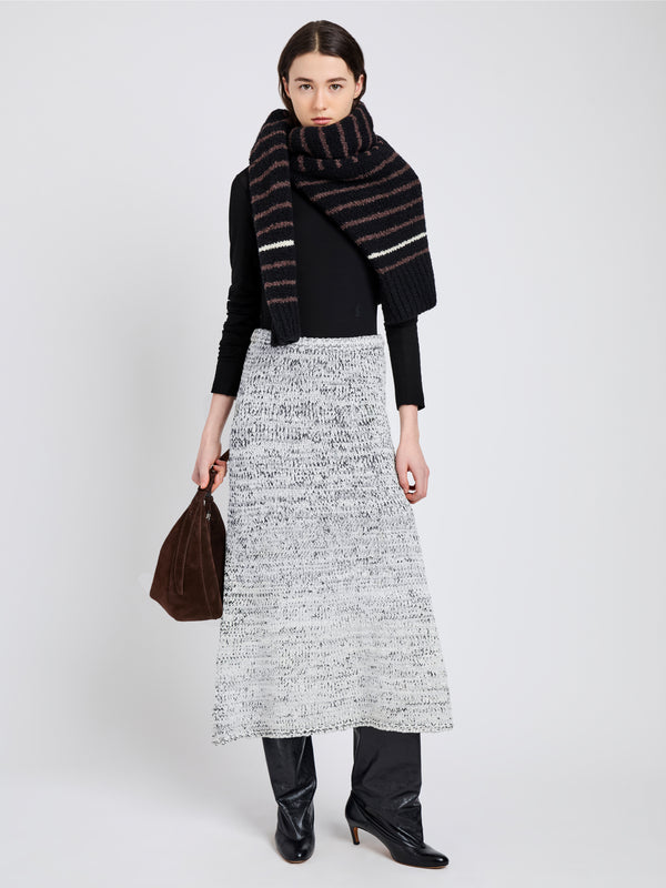 proenza schouler Proenza Schouler White Label Kerry Skirt in Marled Cotton - Bone/Black Melange
