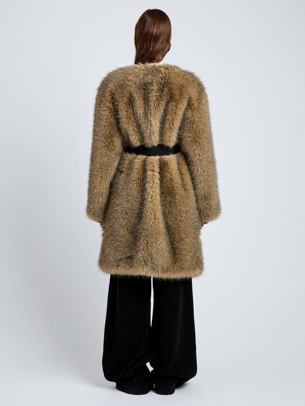 Proenza Schouler Proenza Schouler White Label Khai Coat In Faux Fur - Natural