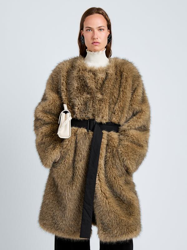 proenza schouler Proenza Schouler White Label Khai Coat in Faux Fur - Natural