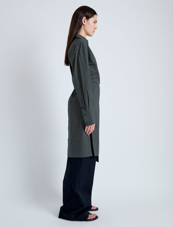 Proenza Schouler Proenza Schouler White Label Lane Wrap Dress In Yarn Dye Shirting - Black/Pale Yellow
