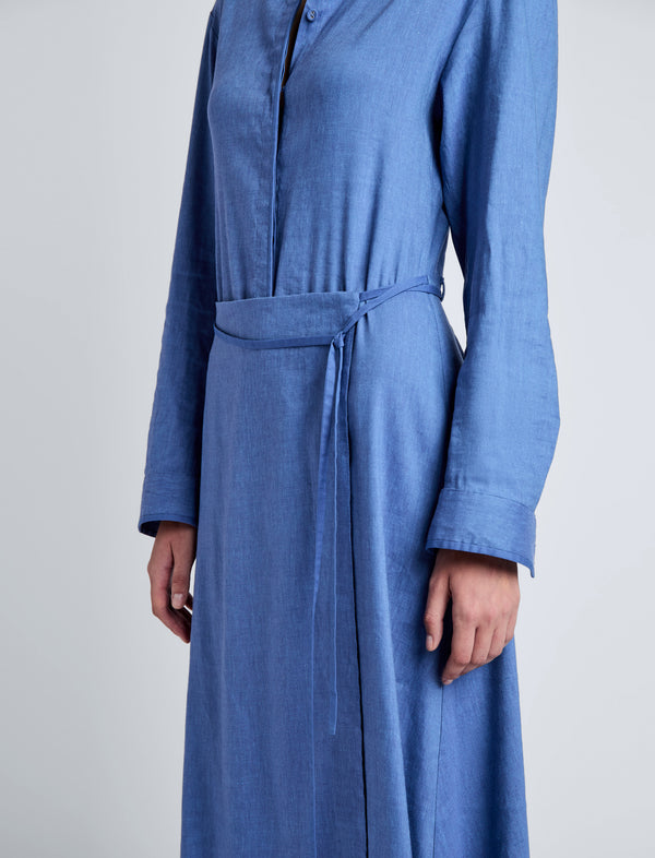 Proenza Schouler Proenza Schouler White Label Lato Wrap Dress In Linen Slub - Denim