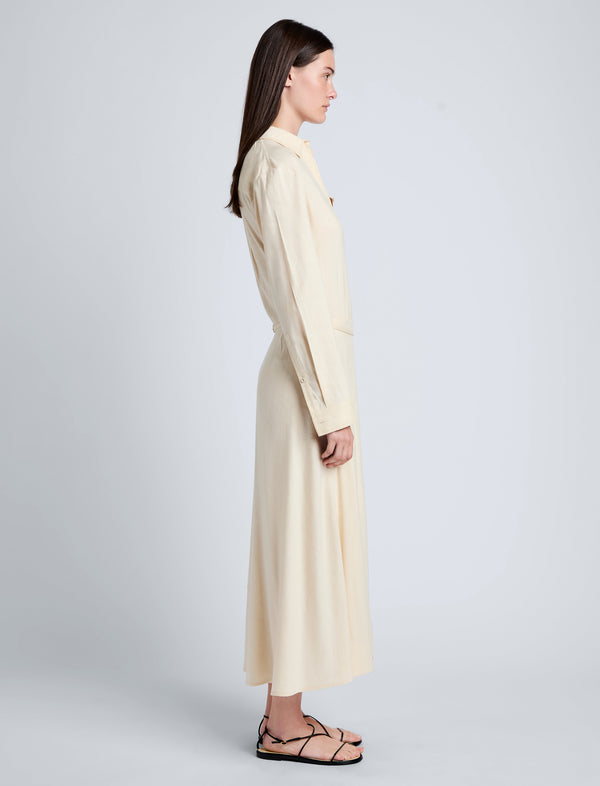 Proenza Schouler Proenza Schouler White Label Lato Wrap Dress In Linen Slub - Light Wheat