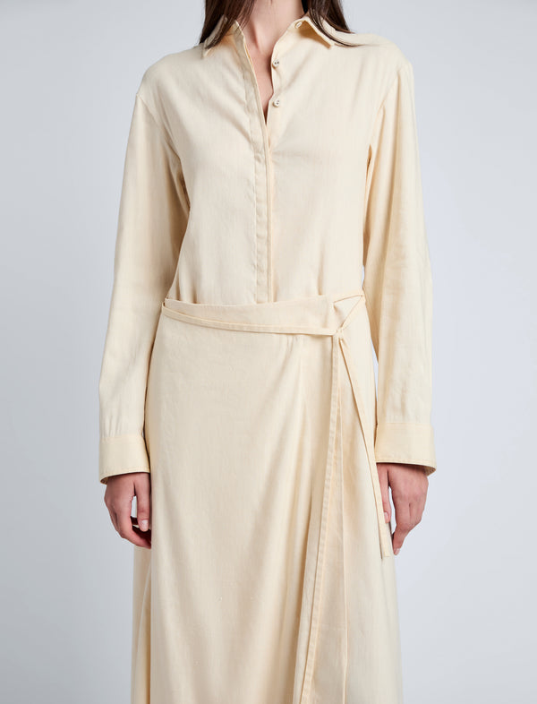 Proenza Schouler Proenza Schouler White Label Lato Wrap Dress In Linen Slub - Light Wheat