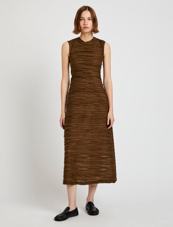 proenza schouler Proenza Schouler White Label Laura Dress in Textured Cotton - Wood