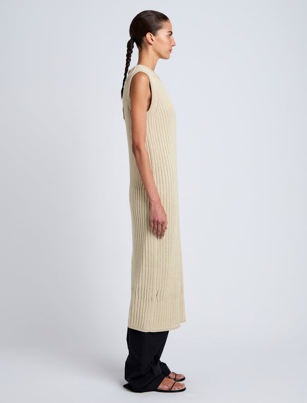 Proenza Schouler Proenza Schouler White Label Leighton Knit Dress In Dry Rib - Light Wheat