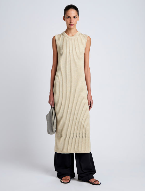 proenza schouler Proenza Schouler White Label Leighton Knit Dress in Dry Rib - Light Wheat