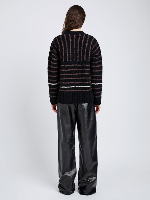 Proenza Schouler Proenza Schouler White Label Leonie Sweater In Stripe Wool - Black Multi