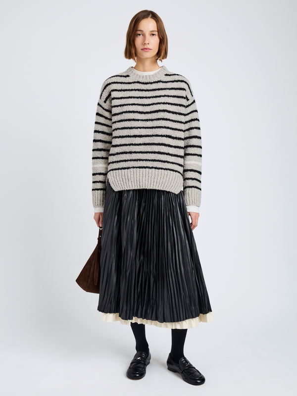 Proenza Schouler Proenza Schouler White Label Leonie Sweater In Stripe Wool - Dark Grey Multi