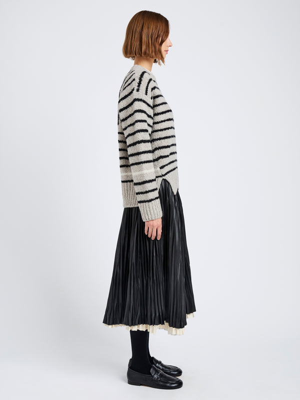 Proenza Schouler Proenza Schouler White Label Leonie Sweater In Stripe Wool - Dark Grey Multi