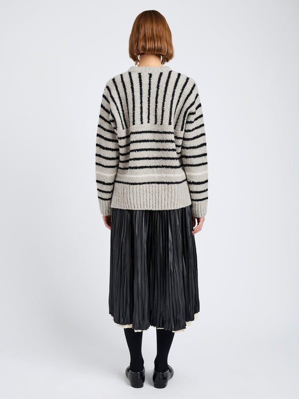 Proenza Schouler Proenza Schouler White Label Leonie Sweater In Stripe Wool - Dark Grey Multi