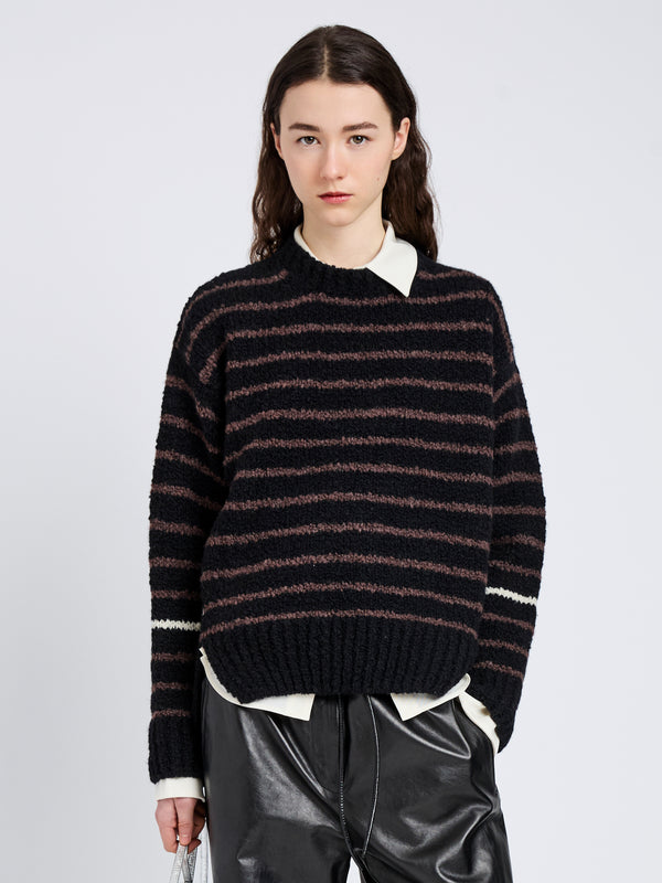 proenza schouler Proenza Schouler White Label Leonie Sweater in Stripe Wool - Black Multi