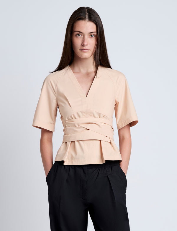 proenza schouler Proenza Schouler White Label Lilian Top in Brushed Poplin - Light Rose