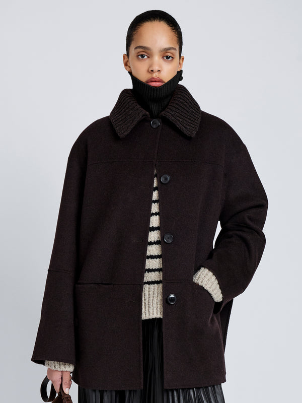 proenza schouler Proenza Schouler White Label Lisa Coat in Double Face Wool - Hickory