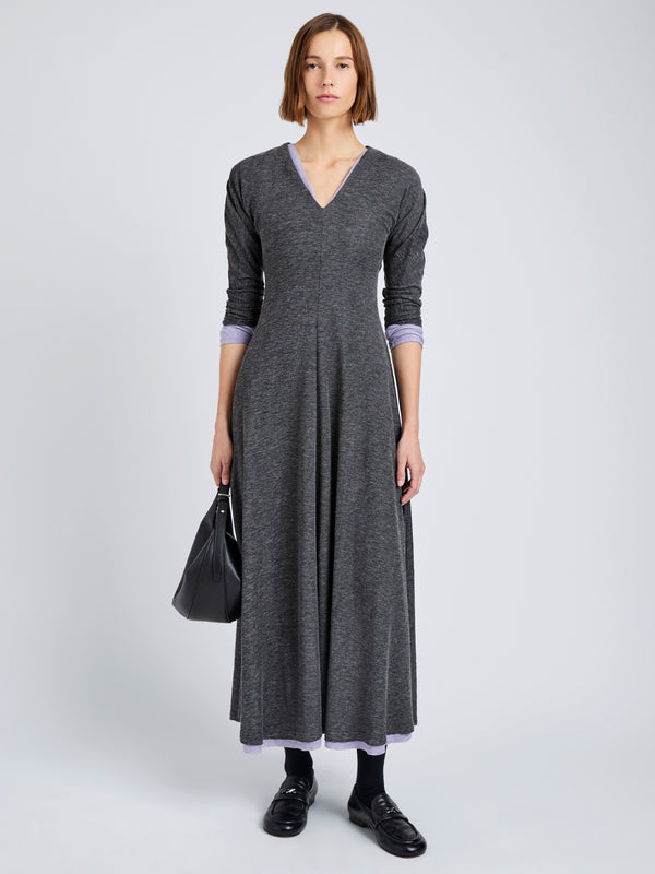 proenza schouler Proenza Schouler White Label Livia Dress in Wool Jersey - Coal Melange