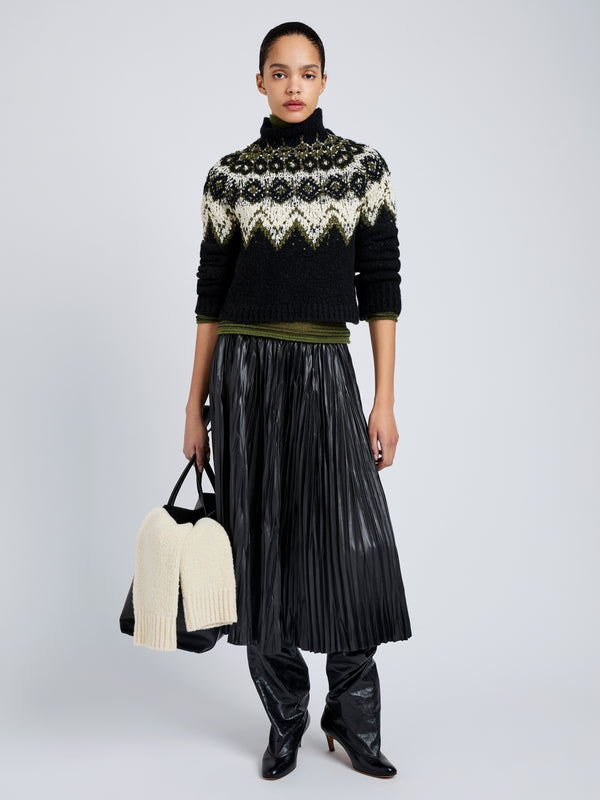 Proenza Schouler Proenza Schouler White Label Lizzy Sweater In Textured Fairisle - Black Multi
