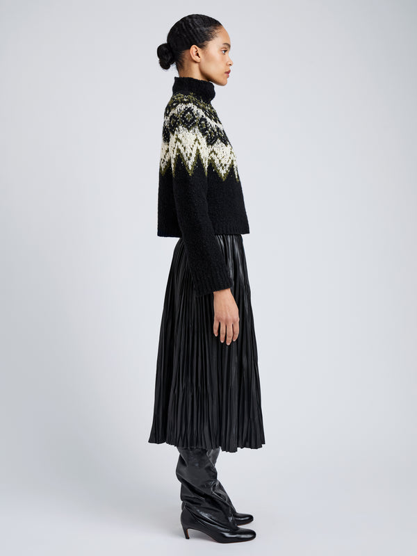 Proenza Schouler Proenza Schouler White Label Lizzy Sweater In Textured Fairisle - Black Multi