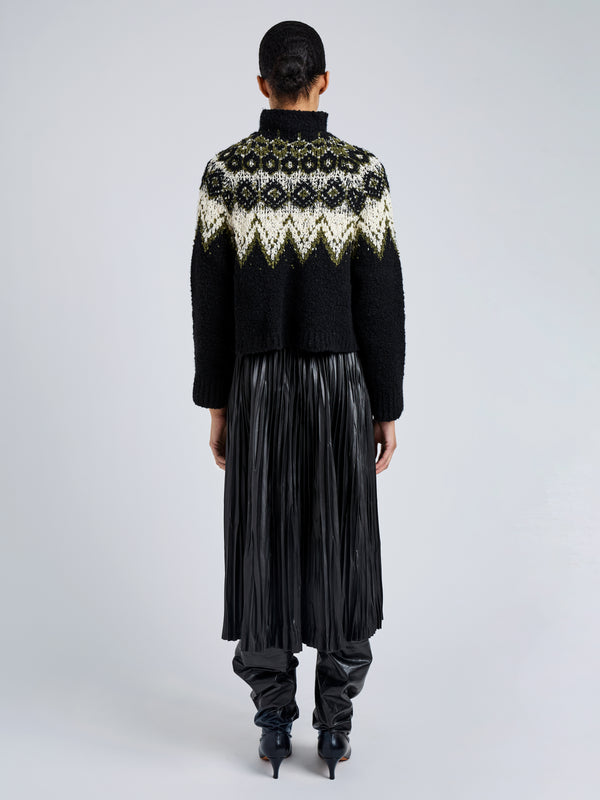 Proenza Schouler Proenza Schouler White Label Lizzy Sweater In Textured Fairisle - Black Multi
