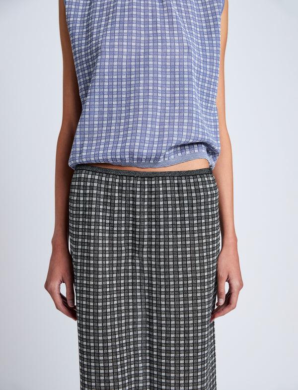 Proenza Schouler Proenza Schouler White Label Lori Knit Skirt In Plaid Knit - Off White/Black
