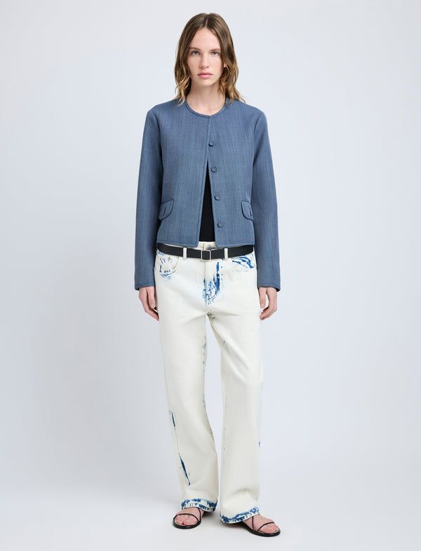 Proenza Schouler Proenza Schouler White Label Lucas Jacket In Wool Melange - Denim