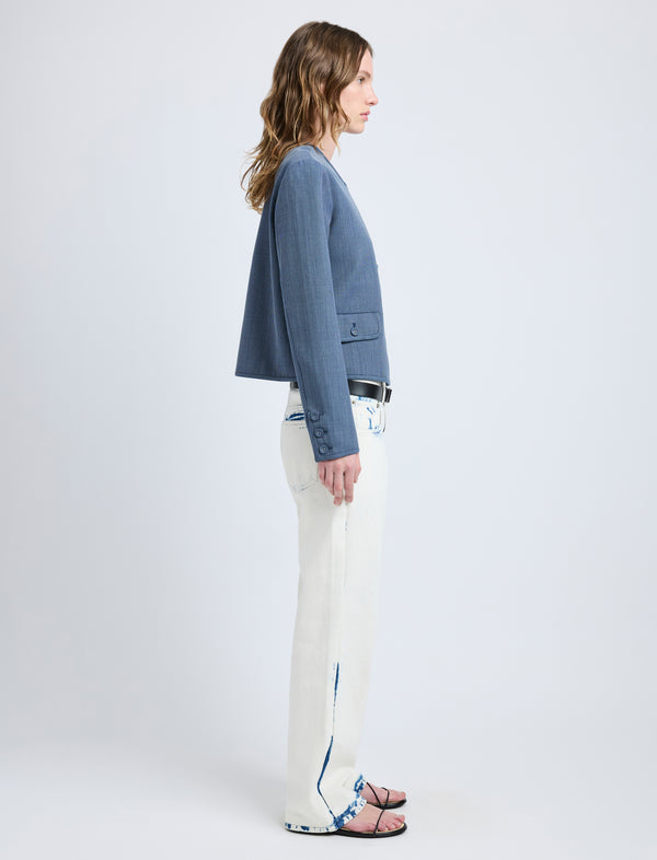 Proenza Schouler Proenza Schouler White Label Lucas Jacket In Wool Melange - Denim