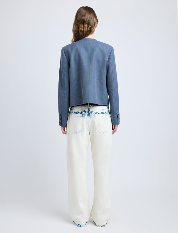 Proenza Schouler Proenza Schouler White Label Lucas Jacket In Wool Melange - Denim