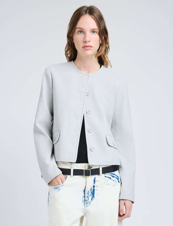 proenza schouler Proenza Schouler White Label Lucas Jacket in Wool Melange - Light Grey